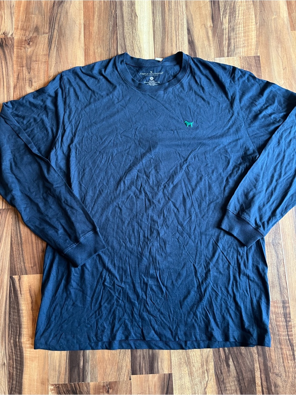 Simply Southern Men's Long Sleeve Shirt - Navy with Teal Logo